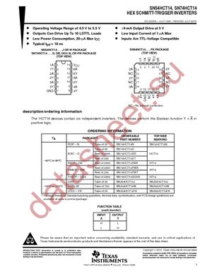 SN74HCT14QPWRG4Q1 datasheet  